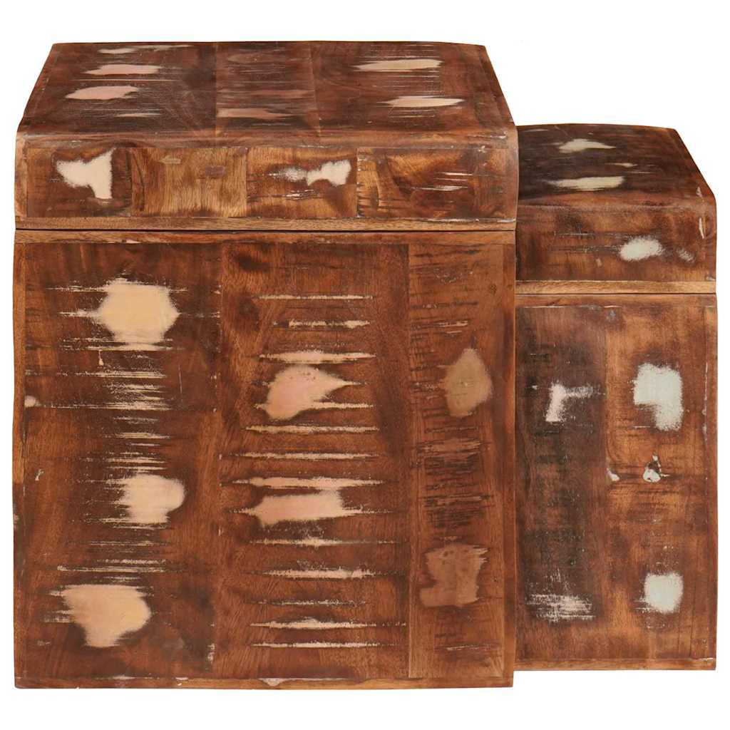 vidaXL Nesting Tables 2 pcs Brown 46 x 40 x 46 cm Solid Reclaim Wood