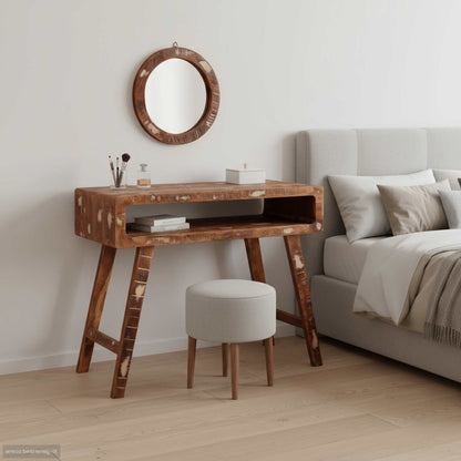 vidaXL Dressing Table Brown 90 x 76 x 45 cm Solid Reclaim Wood