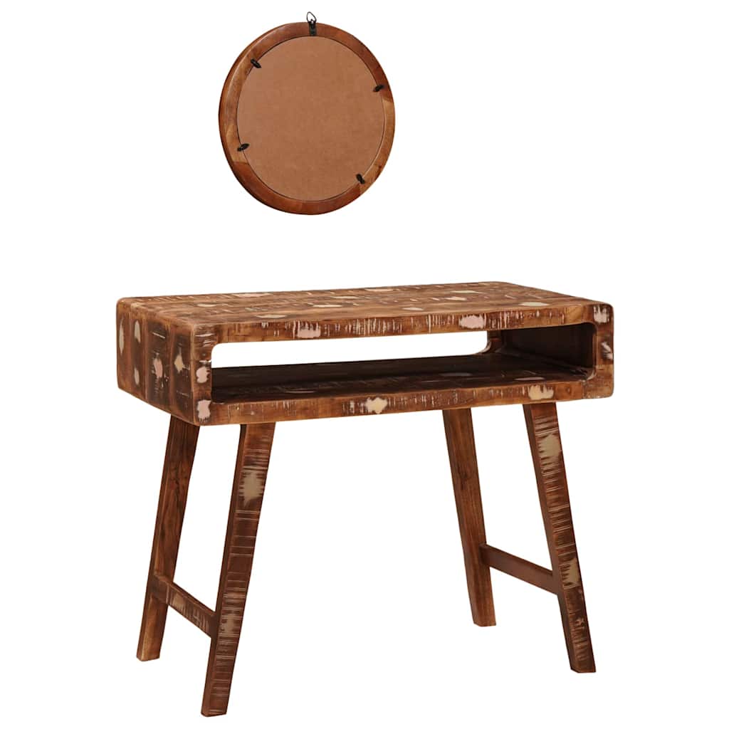 vidaXL Dressing Table Brown 90 x 76 x 45 cm Solid Reclaim Wood