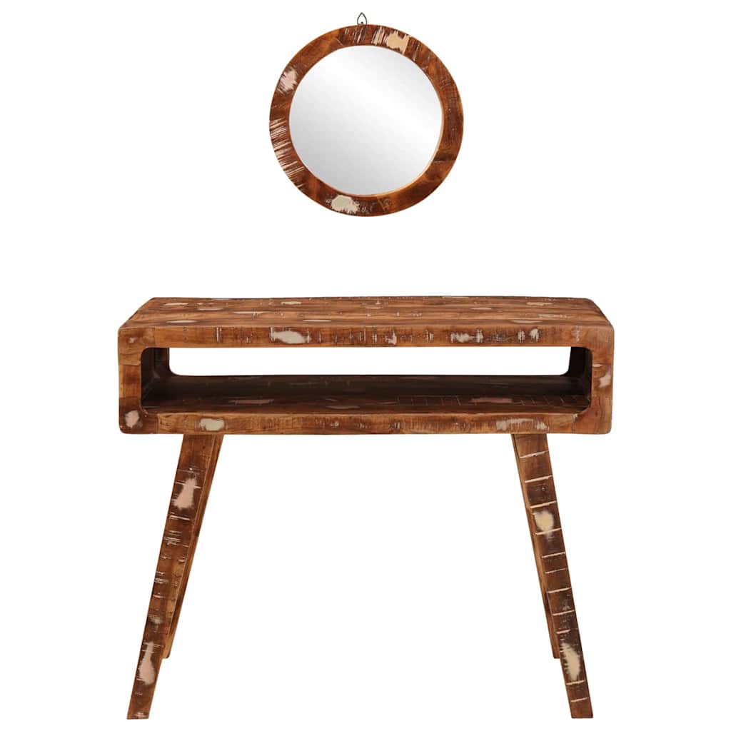 vidaXL Dressing Table Brown 90 x 76 x 45 cm Solid Reclaim Wood