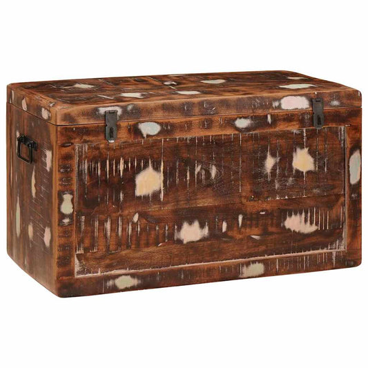 vidaXL Storage Box with Storage with Door Brown Solid Mango Wood