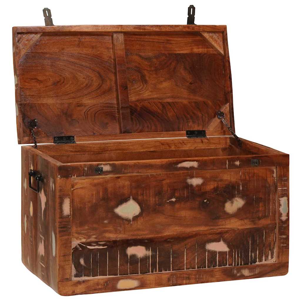 vidaXL Storage Box with Storage with Door Brown Solid Mango Wood