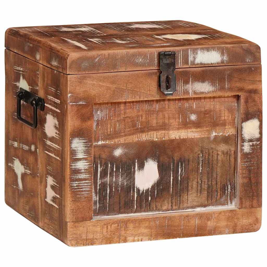 vidaXL Storage Box with Storage with Door Brown Solid Mango Wood