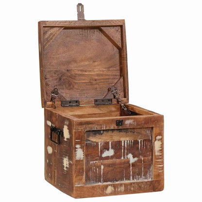 vidaXL Storage Box with Storage with Door Brown Solid Mango Wood