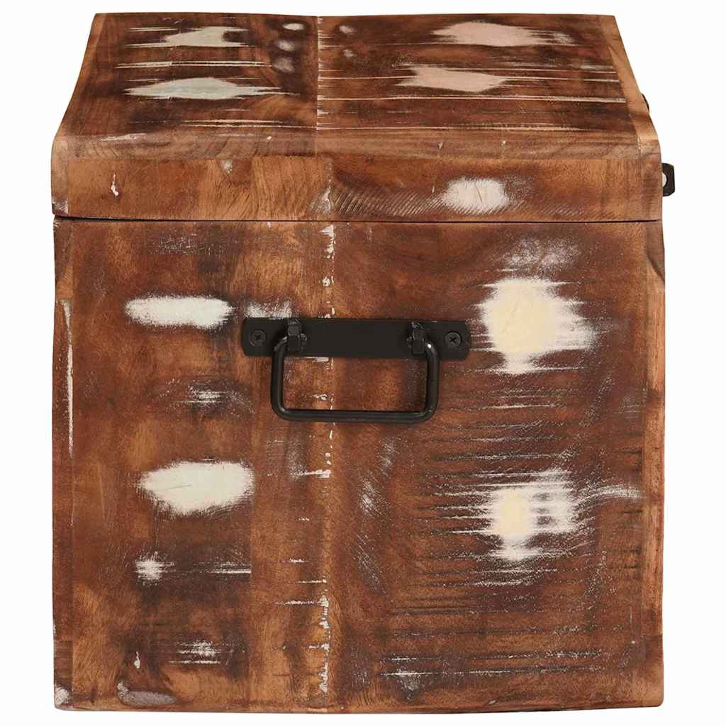 vidaXL Storage Box with Storage with Door Brown Solid Mango Wood