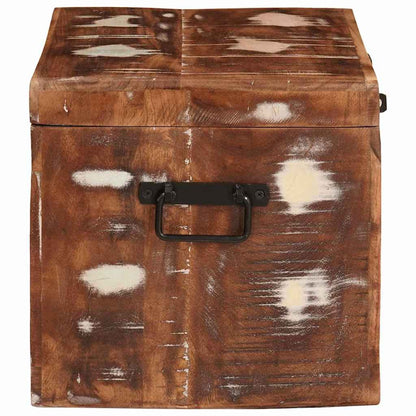 vidaXL Storage Box with Storage with Door Brown Solid Mango Wood