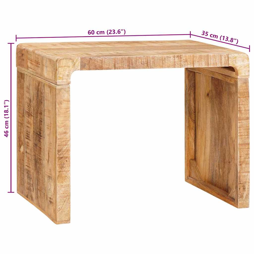 vidaXL End Table Brown 60 x 35 x 46 cm Solid Mango Wood