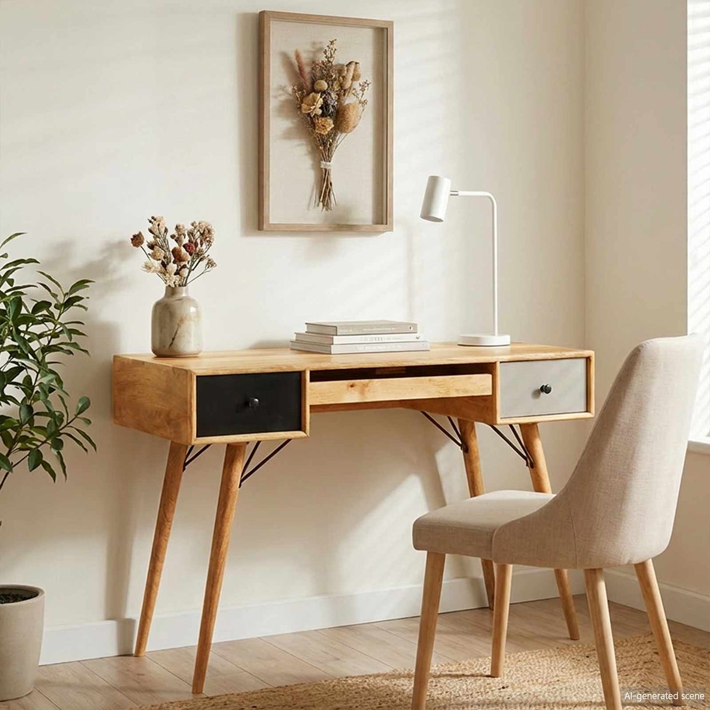 vidaXL Writing Desk Brown 110 x 55 x 76 cm Solid Mango Wood