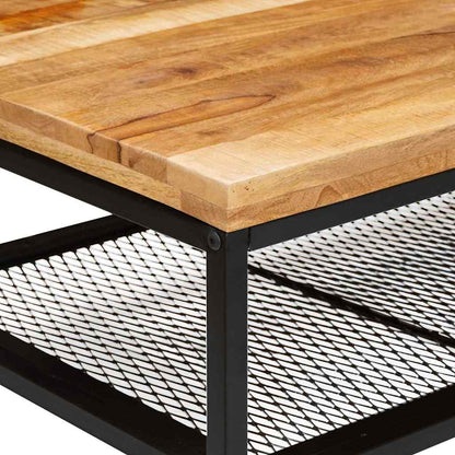 vidaXL Coffee Table Brown and Black 110 x 55 x 35 cm Solid Mango Wood
