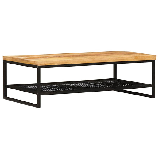 vidaXL Coffee Table Brown and Black 110 x 55 x 35 cm Solid Mango Wood