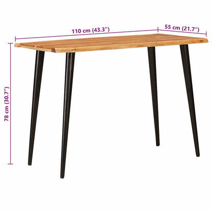 vidaXL Dining Tables Brown and Black 110 x 55 x 75 cm Solid Mango Wood