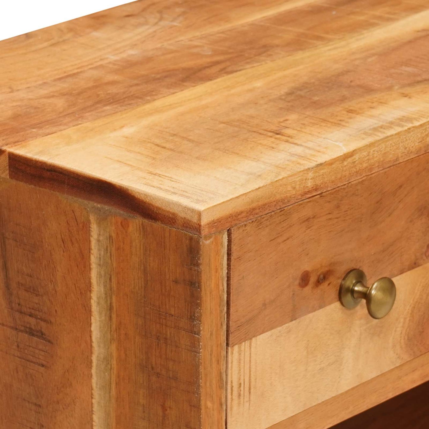 vidaXL TV Cabinet Natural 110 x 30 x 44 cm Solid Acacia Wood