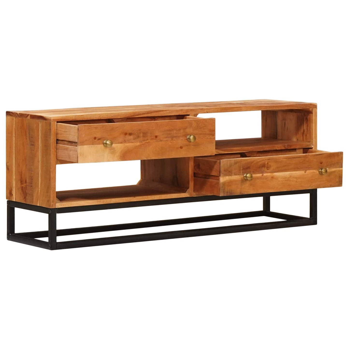 vidaXL TV Cabinet Natural 110 x 30 x 44 cm Solid Acacia Wood