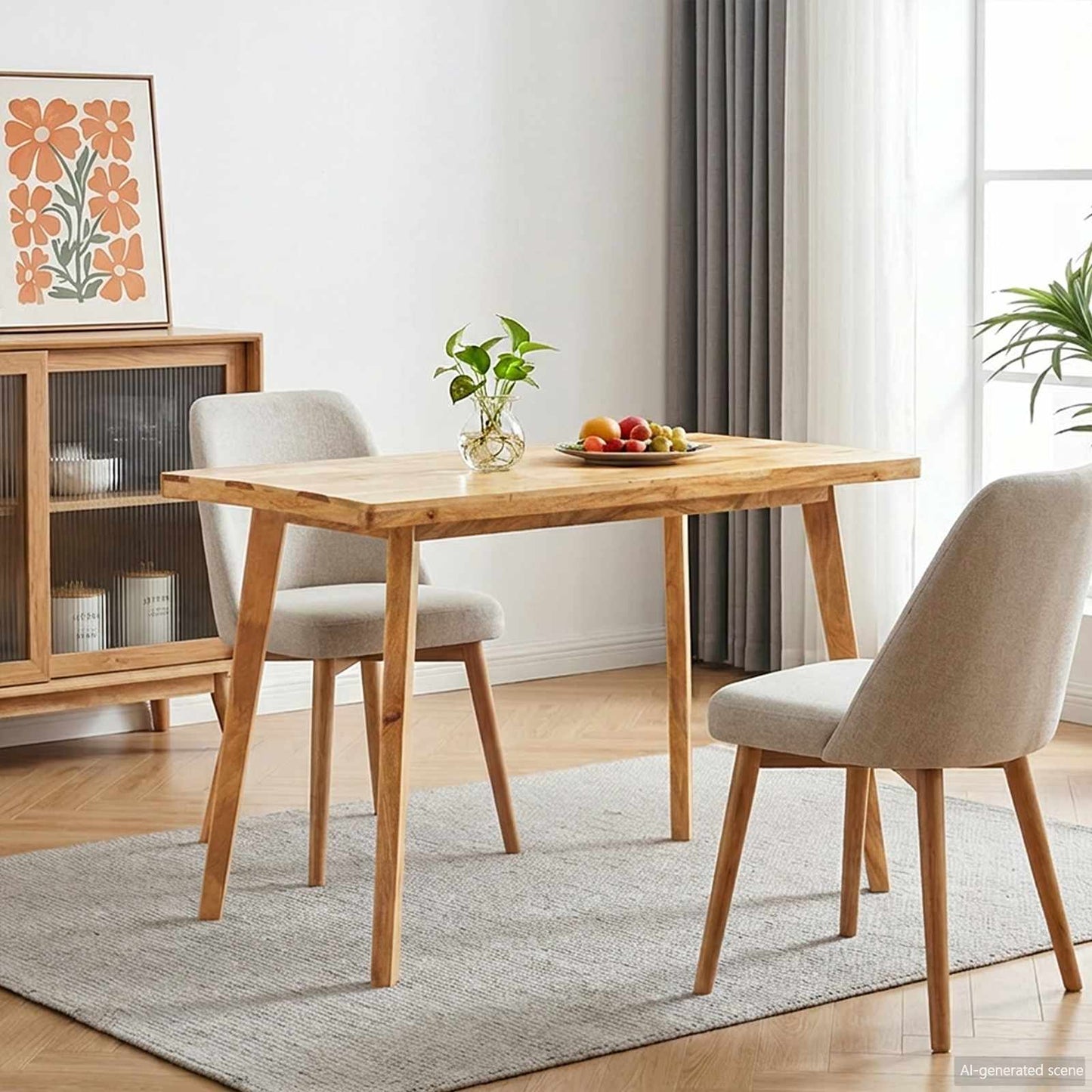 vidaXL Dinning Table Natural 100 x 55 x 75 cm Solid Mango Wood
