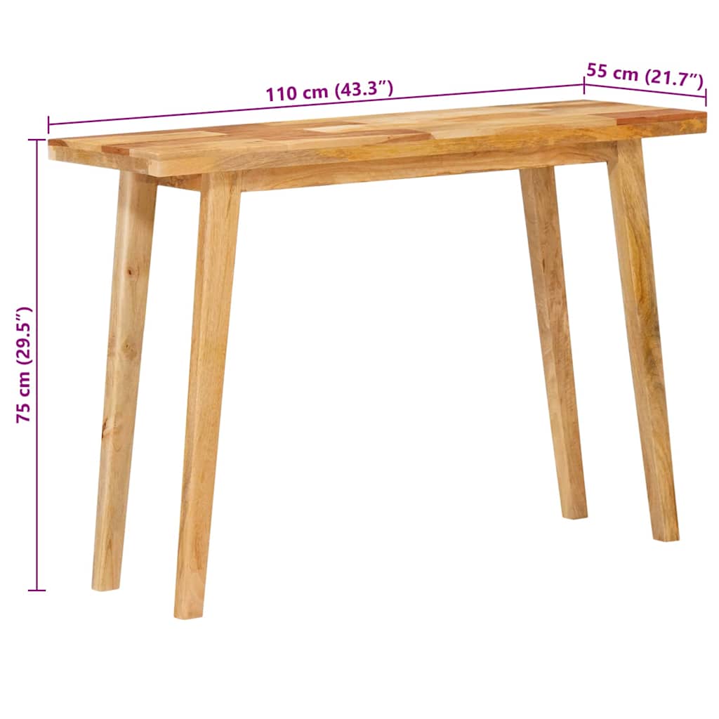 vidaXL Dinning Table Natural 100 x 35 x 75 cm Solid Mango Wood