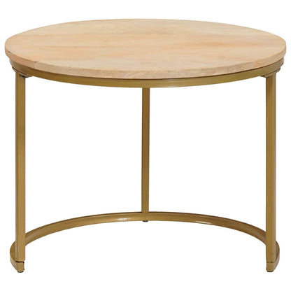 vidaXL Nesting Coffee Tables 3 pcs Brown Solid Mango Wood and Steel