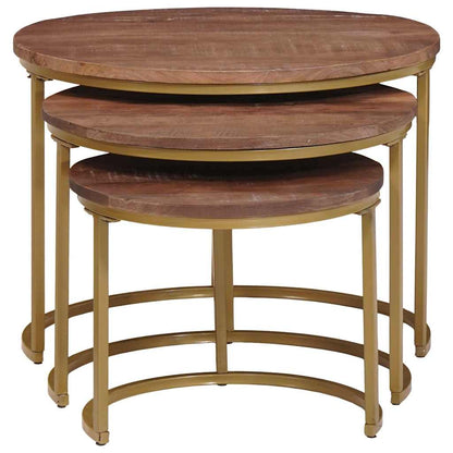 vidaXL Nesting Coffee Tables 3 pcs Dark Brown 60 x 60 x 45 cm