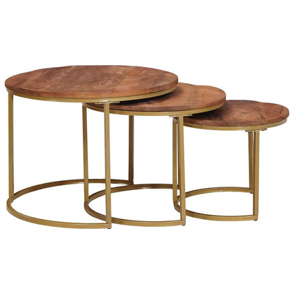 vidaXL Nesting Coffee Tables 3 pcs Honey Brown 54 x 54 x 40 cm