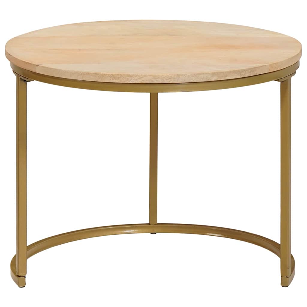 vidaXL Nesting Coffee Tables 2 pcs Brown Solid Mango Wood and Steel