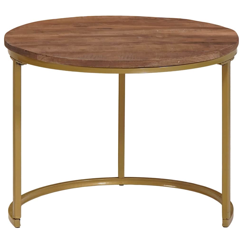 vidaXL Nesting Coffee Tables 2 pcs Solid Mango Wood and Steel