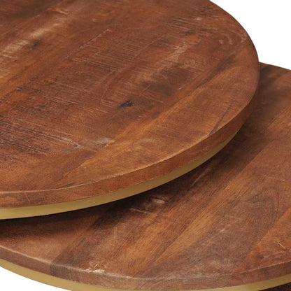 vidaXL Nesting Coffee Tables 2 pcs Solid Mango Wood and Steel