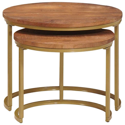 vidaXL Nesting Coffee Tables 2 pcs Honey Brown 50 x 50 x 40 cm