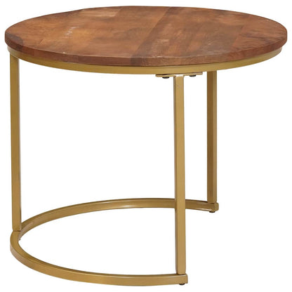 vidaXL Nesting Coffee Tables 2 pcs Solid Mango Wood and Steel