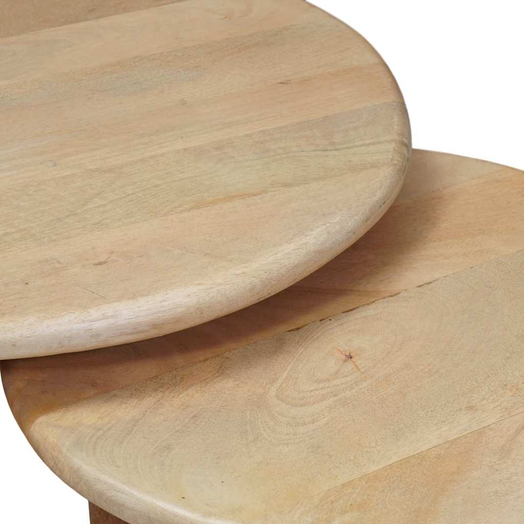 vidaXL Nesting Coffee Tables 2 pcs Black Solid Mango Wood