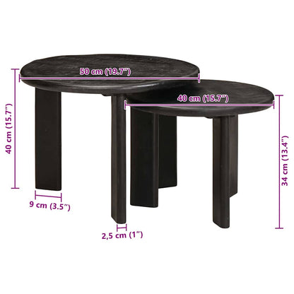vidaXL Nesting Coffee Tables 2 pcs White Solid Mango Wood