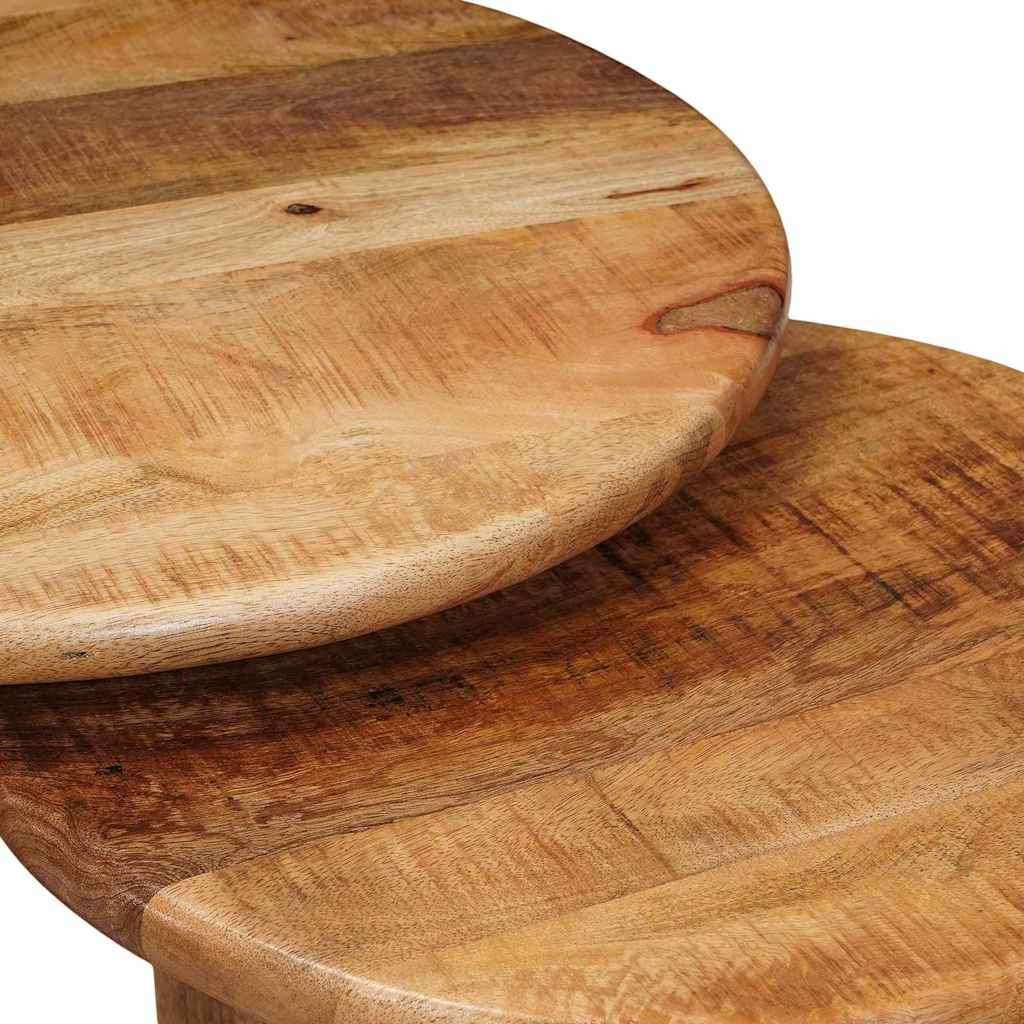 vidaXL Nesting Coffee Tables 3 pcs Brown Solid Mango Wood