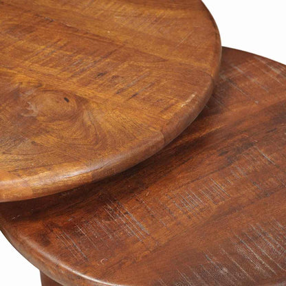 vidaXL Nesting Coffee Tables 3 pcs Honey Brown Solid Mango Wood