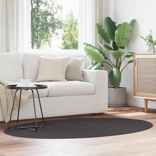 vidaXL Area Rugs Oval HUARTE Anthracite 120 x 170 cm 100% Polyester