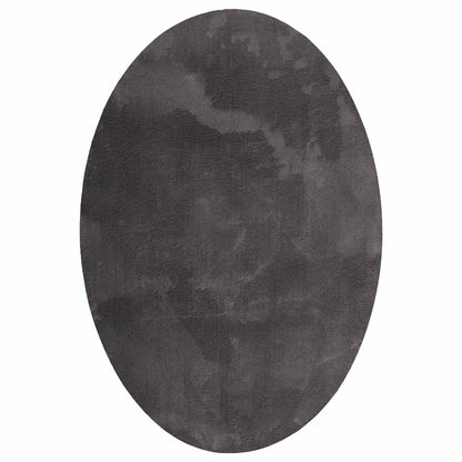 vidaXL Area Rugs Oval HUARTE Anthracite 120 x 170 cm 100% Polyester