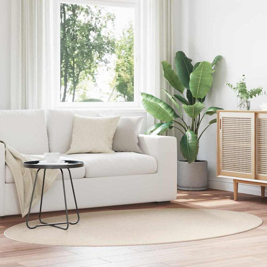 vidaXL Area Rugs Oval HUARTE Beige 140 x 200 cm 100% Polyester