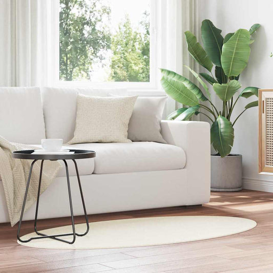 vidaXL Area Rugs Oval HUARTE Cream 80 x 150 cm 100% Polyester