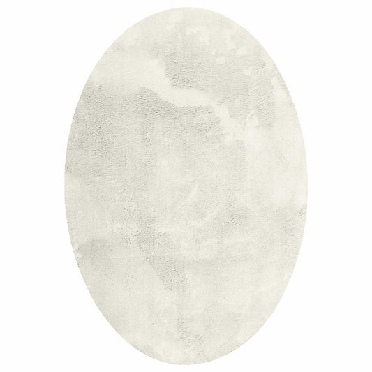 vidaXL Area Rugs Oval HUARTE Cream 140 x 200 cm 100% Polyester