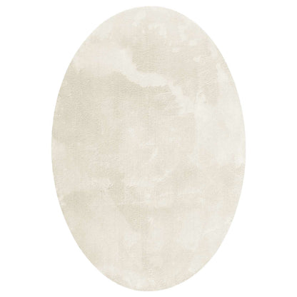 vidaXL Area Rugs Oval HUARTE Cream 160 x 230 cm 100% Polyester