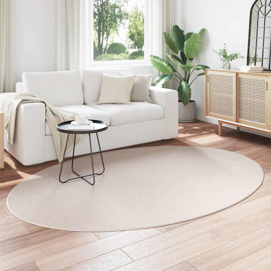 vidaXL Area Rugs Oval HUARTE Sand 160 x 230 cm 100% Polyester