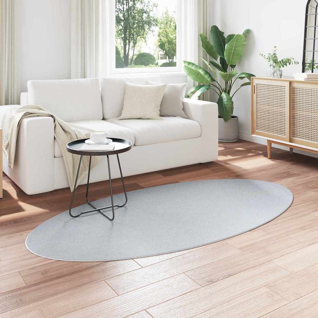vidaXL Area Rugs Oval HUARTE Grey 100 x 200 cm 100% Polyester