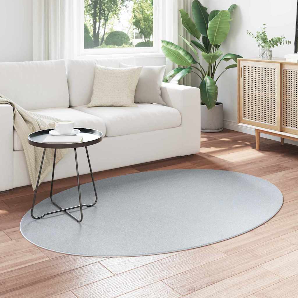vidaXL Area Rugs Oval HUARTE Grey 120 x 170 cm 100% Polyester