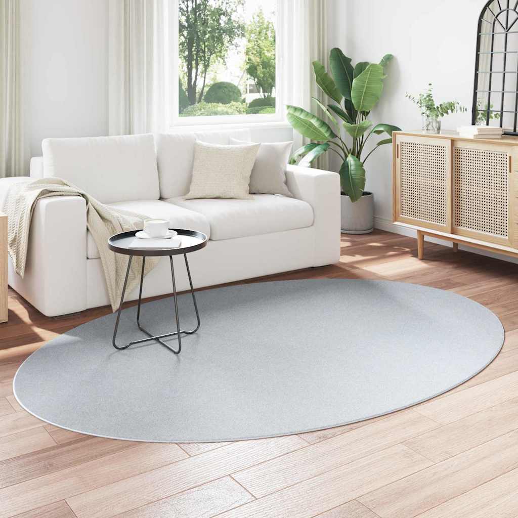 vidaXL Area Rugs Oval HUARTE Grey 160 x 230 cm 100% Polyester