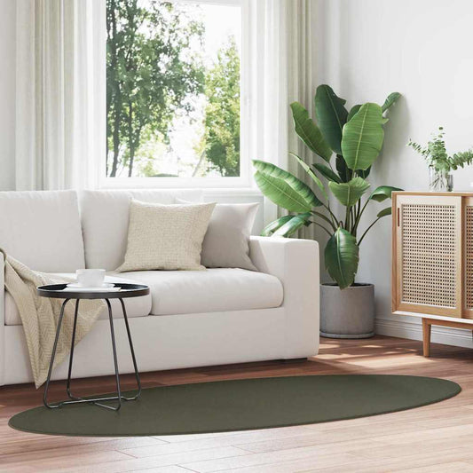 vidaXL Area Rugs Oval HUARTE Forest Green 100 x 200 cm 100% Polyester