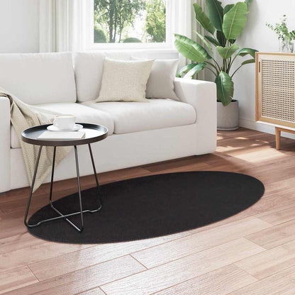 vidaXL Area Rugs Oval HUARTE Black 80 x 150 cm 100% Polyester