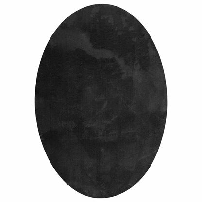 vidaXL Area Rugs Oval HUARTE Black 120 x 170 cm 100% Polyester