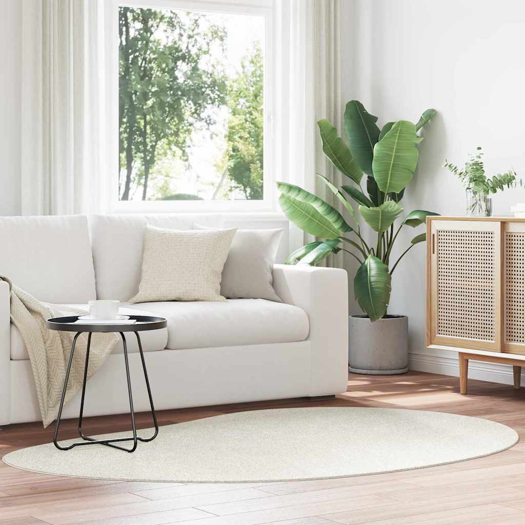 vidaXL Area Rugs HUARTE Cream 140 x 200 cm Polyester