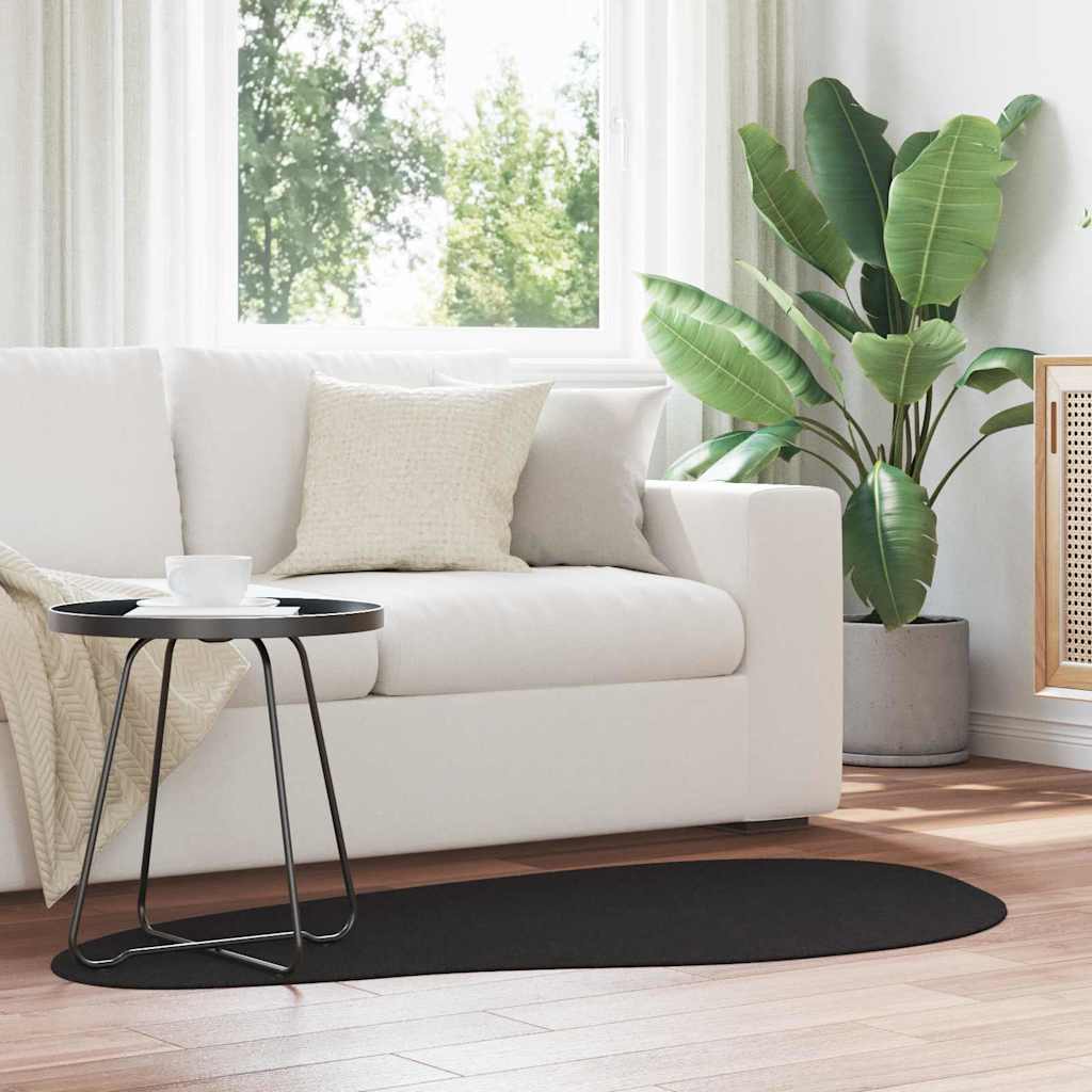 vidaXL Carpet HUARTE Black 80 x 150 cm Polyester