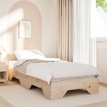 vidaXL Bed Frame No Mattress Stackable 75x190 cm Small Single Solid Wood
