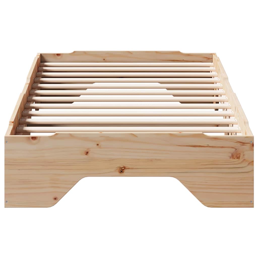 vidaXL Bed Frame No Mattress Stackable 75x190 cm Small Single Solid Wood