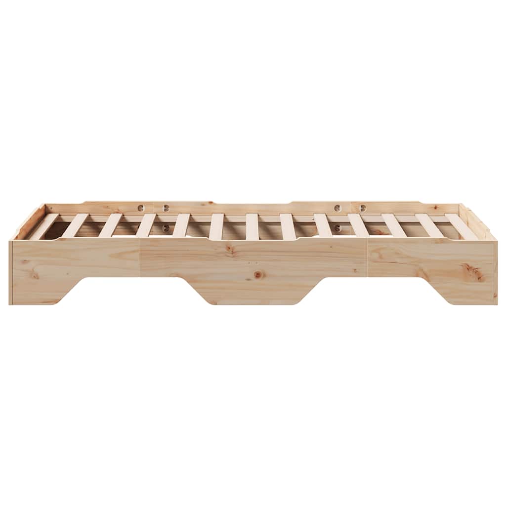 vidaXL Bed Frame No Mattress Stackable 75x190 cm Small Single Solid Wood