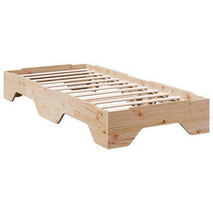 vidaXL Bed Frame No Mattress Stackable 75x190 cm Small Single Solid Wood